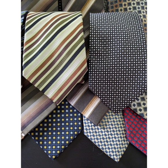 Bergamo New York Tie Lot Of 12 Neckties Jacquard Repp Multicolor Etc 56-64" - Picture 4 of 16